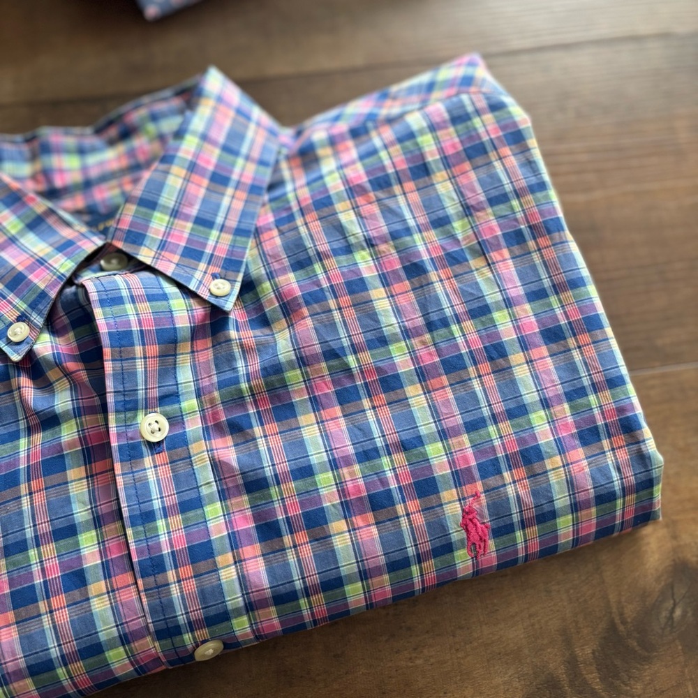 Ralph Lauren Button Down Plaid Patterned Pony Shi… - image 2